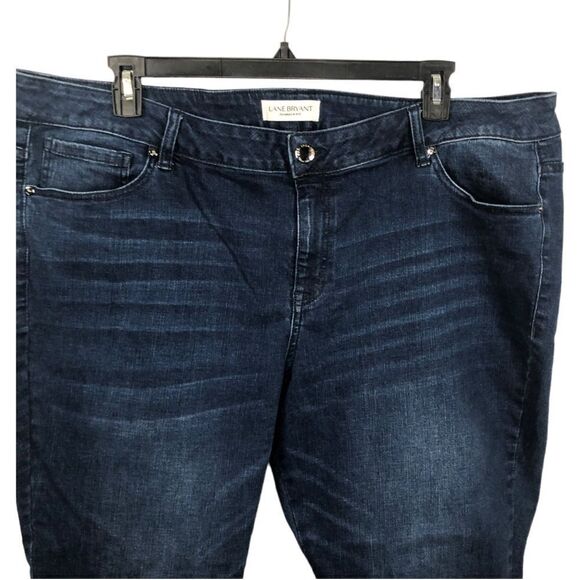 Lane Bryant Mid-Rise Super Stretch Skinny Ripped Hem Floral Patched Size 24P - Picture 2 of 9